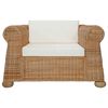 vidaXL Armchair Natural Rattan Large Removable Covers Armchair