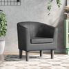 vidaXL Tub Chair Gray Faux leather, pinewood, plywood, plastic Medium