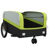 vidaXL Bike Trailer Black and Green 99.2 lb Iron