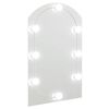 vidaXL Mirror With Led Light Silver Glass Medium Mirror With LED Light