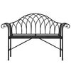 vidaXL Garden Bench Black Steel Standard Durable Garden Bench