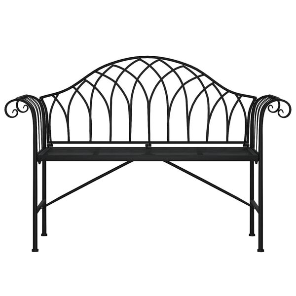 vidaXL Garden Bench Black Steel Standard Durable Garden Bench