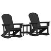 vidaXL Garden Lounge Set 3 pcs Black HDPE