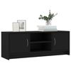 vidaXL TV Cabinet Black Engineered Wood Rectangular Modern Doors