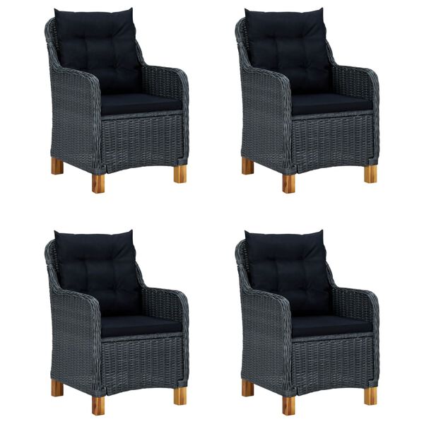 vidaXL Dining Set Dark grey, Black