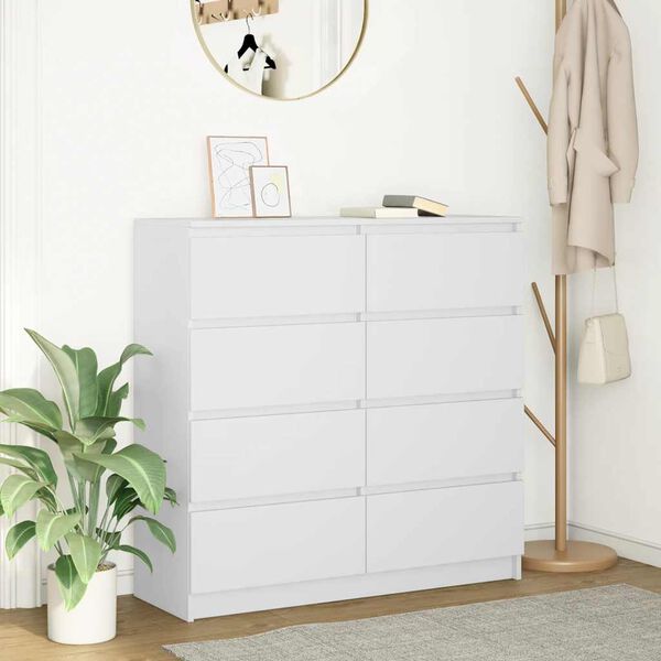 vidaXL Sideboard White Engineered wood 39.4 x 13.8 x 39.0 in Sideboard