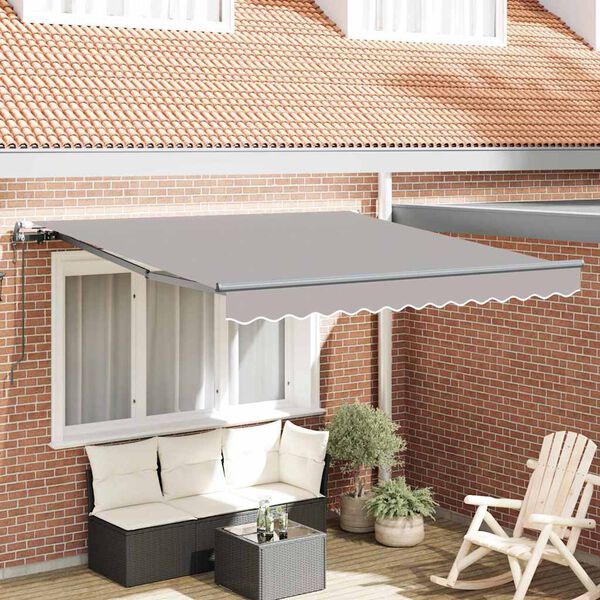vidaXL Retractable Awning Light Grey 137.80 x 98.43 in