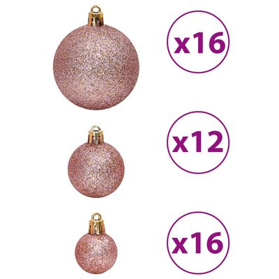 vidaXL Christmas Baubles 100 pcs Pink and Rose 1.2" / 1.6" / 2.4"