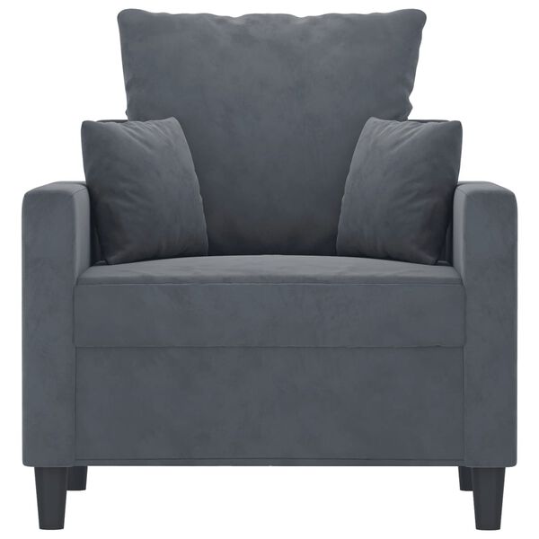 vidaXL Sofa Chair Dark Grey Velvet (100% polyester), metal, textilene, foam