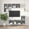 vidaXL Wall-mounted TV Stand Concrete Gray 14.6"x14.6"x56.1" Engineered Wood