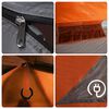 vidaXL Camping Tent 2-Person Gray and Orange Waterproof