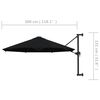 vidaXL Parasol Black Polyester, Metal Large Tiltable Parasol