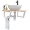 vidaXL Basin Shelf Wall Mounted Steel and Solid Wood Oak