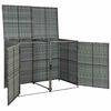 vidaXL Wheelie Bin Shed Anthracite PE rattan, powder-coated steel