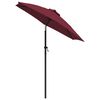 vidaXL Garden Parasol Burgundy and dark grey 100% polyester, aluminum