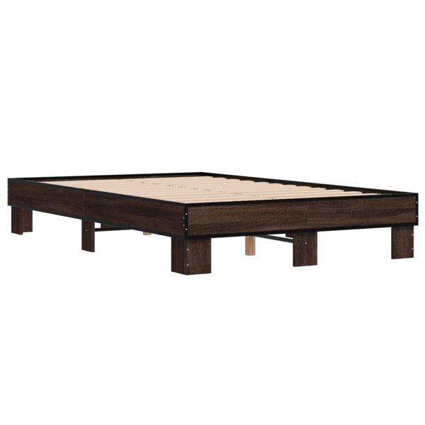 vidaXL Bed Frame Brown Oak Engineered Wood Full Durable Bed Frame