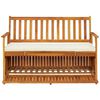 vidaXL Storage Bench Natural wood Solid acacia wood with a polyester cushion