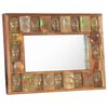 vidaXL Mirror Varied brown tones Solid reclaimed wood Medium