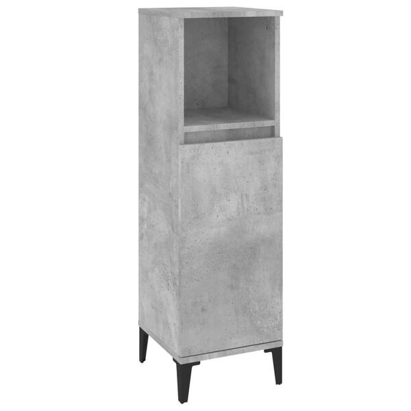 vidaXL Bathroom Cabinet Concrete Grey Engineered Wood, Metal Medium
