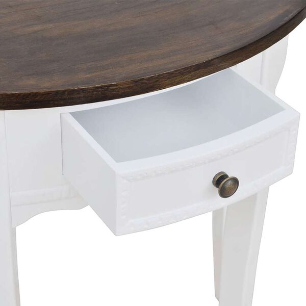 vidaXL Console Table White body with brown top MDF and Pine Compact