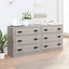 vidaXL Sideboard Set of 2 Grey Sonoma Engineered Wood Medium Modern
