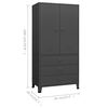 vidaXL Wardrobe Anthracite Metal 35.4x19.7x70.9 in Wardrobe