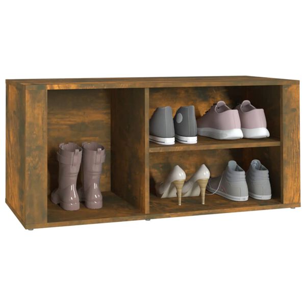 vidaXL Shoe Cabinet Smoked Oak Engineered Wood Medium Shoe Cabinet