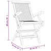 vidaXL Folding Garden Chair Set of 2 Grey Solid teak wood Adjustable