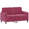 vidaXL Sofa Set Wine red Velvet (100% polyester), metal, textilene, plywood