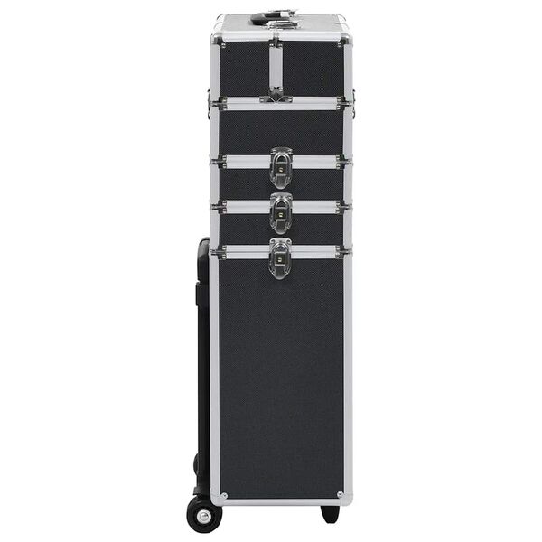 vidaXL Make-up Trolley Aluminium Black