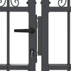 vidaXL Fence Gate with Spear Top Black 120.1"x 29.5" Powder-coated Steel