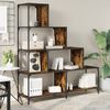 vidaXL Bookcase Smoked oak Engineered wood, powder-coated steel Large