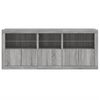 vidaXL Sideboard Grey sonoma Engineered wood, Glass 63.8 x 14.6 x 26.4 in