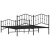 vidaXL Bed Frame Black Powder-Coated Steel Super King Bed Frame
