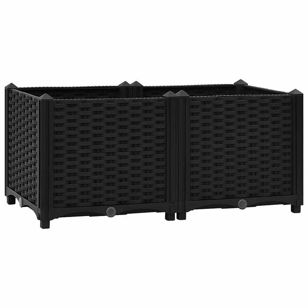 vidaXL Raised Bed Black Polypropylene Medium Durable Raised Bed