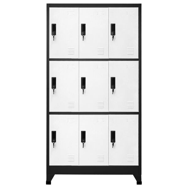 vidaXL Locker Cabinet Anthracite and White Steel Large Locker Cabinet