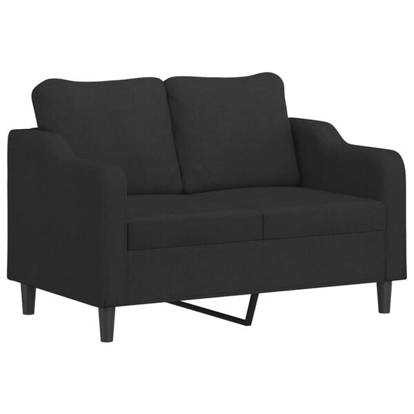 vidaXL Sofa Set Black Fabric (100% polyester), metal, textilene, plywood