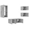 vidaXL TV Wall Unit Concrete Grey Engineered Wood Television Unit Modern