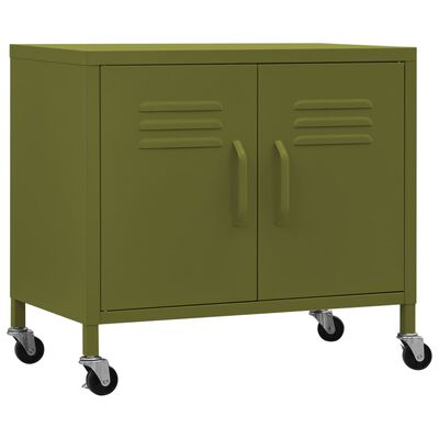 vidaXL Storage Cabinet Olive Green 23.6"x13.8"x19.3" Steel