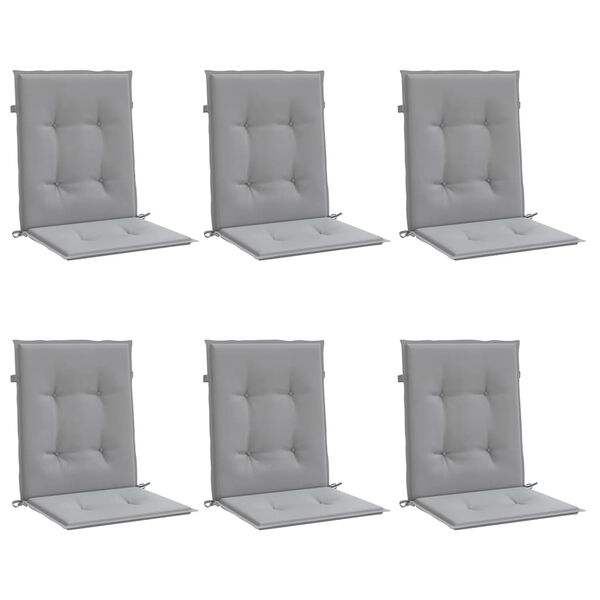 vidaXL Lowback Chair Cushion Set of 6 Grey Oxford fabric (100% polyester)