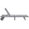 vidaXL Sunlounger Grey Solid Acacia wood, Polyester 78.7 in long