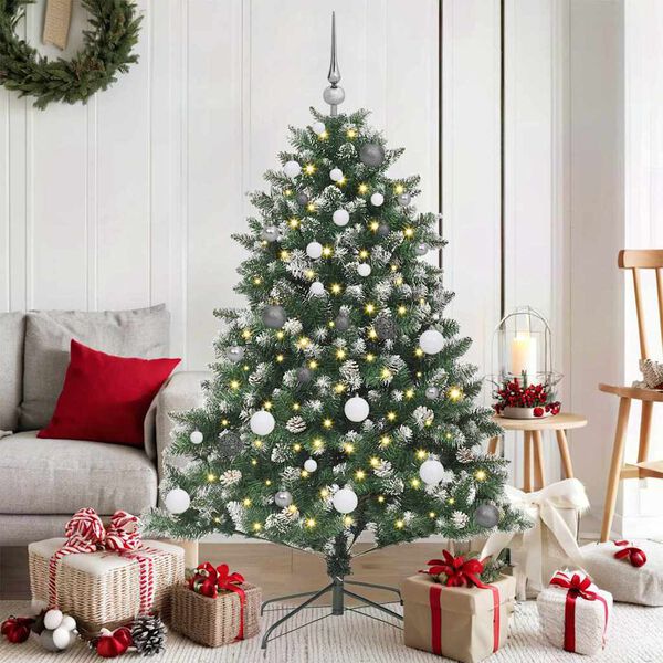 vidaXL Artificial Christmas Tree with 150 LEDs Green 59.06 in