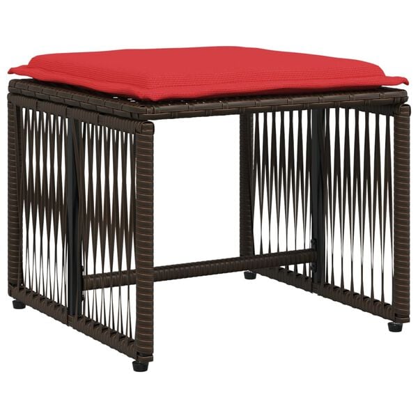 vidaXL Patio Dining Set Brown PE Rattan Stackable Garden Dining Set