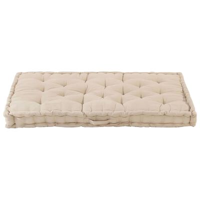 vidaXL Pallet Floor Cushion Cotton 47.2"x31.5"x3.9" Beige