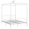 vidaXL Bed Frame White Metal Super King Bed Frame Rectangular