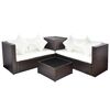 vidaXL Patio Furniture Brown Poly Rattan Standard Modular