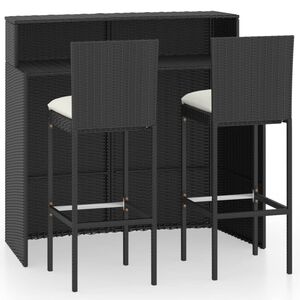vidaXL Garden Bar Set Black