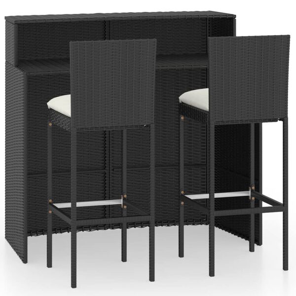 vidaXL Garden Bar Set Black