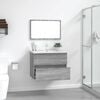 vidaXL 2 Piece Bathroom Furniture Set Gray Sonoma Engineered Wood