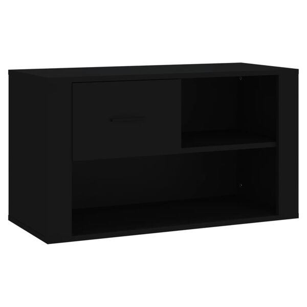 vidaXL Shoe Cabinet Black Engineered Wood Medium Shoe Cabinet